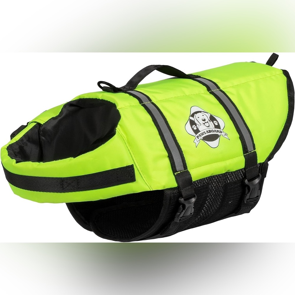 Paws Aboard Dog Life Jacket XX-Small Neon Yellow NWT